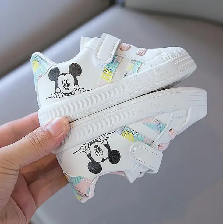 Disney White Casual Shoes For Baby Boy Girl Brand Children Sneaker Mickey Mouse Kids Sports Shoes Toddler Walking Shoes – Image 9
