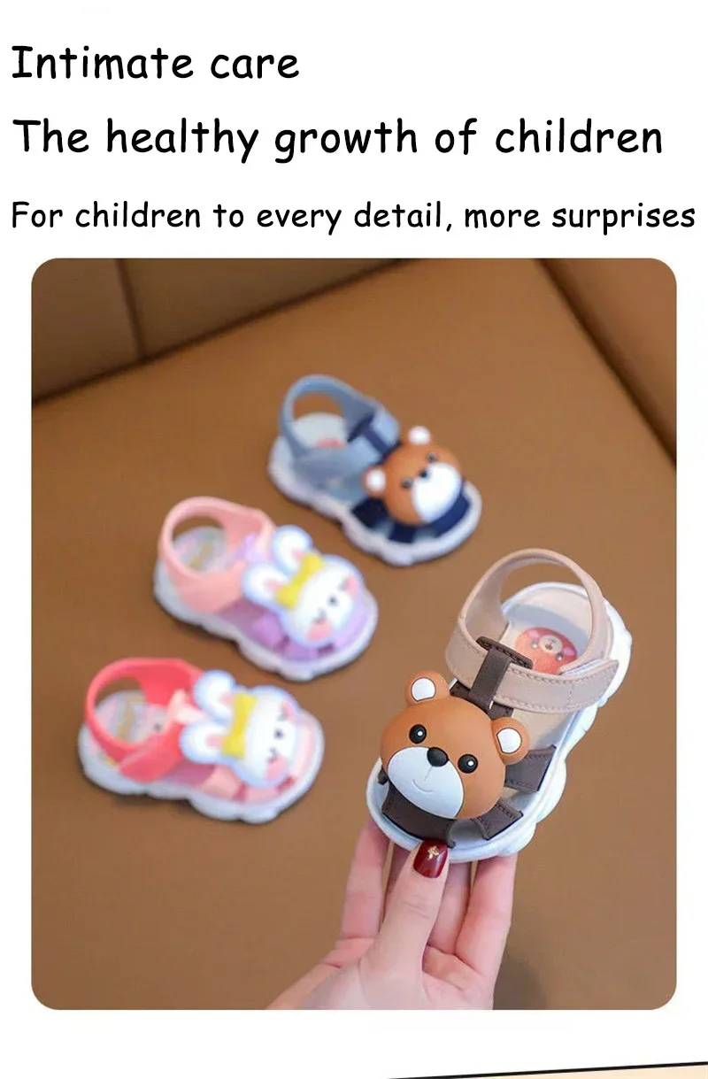 High Quality Comfortable Breathable Baby Children Outdoor Sandals Simple Versatile Cute Cartoon Boys Girls Infants Walking Shoes – Image 9