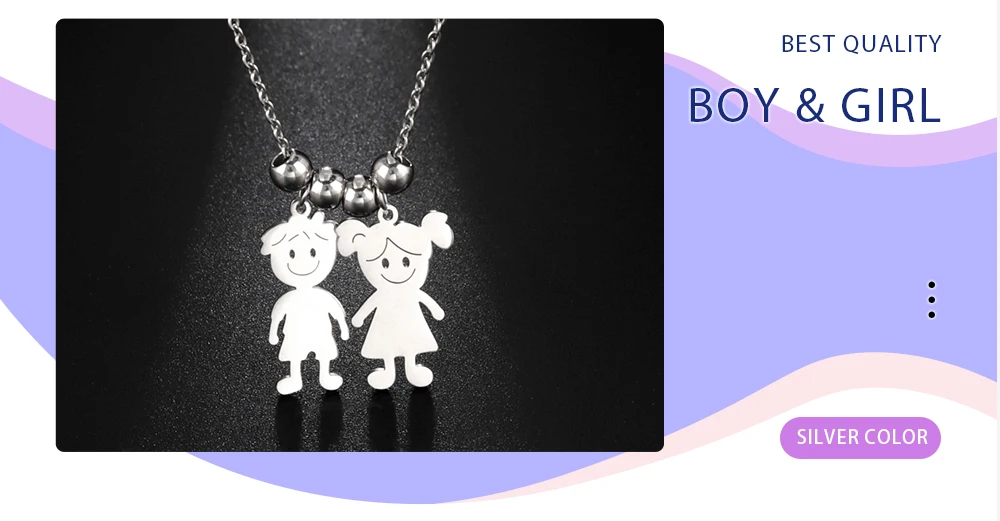 Personalized Boy Girl Necklace Custom Chain Name Mother Father Day Kid Family Gift For Women Men Stainless Steel Pendant Jewelry – Image 28