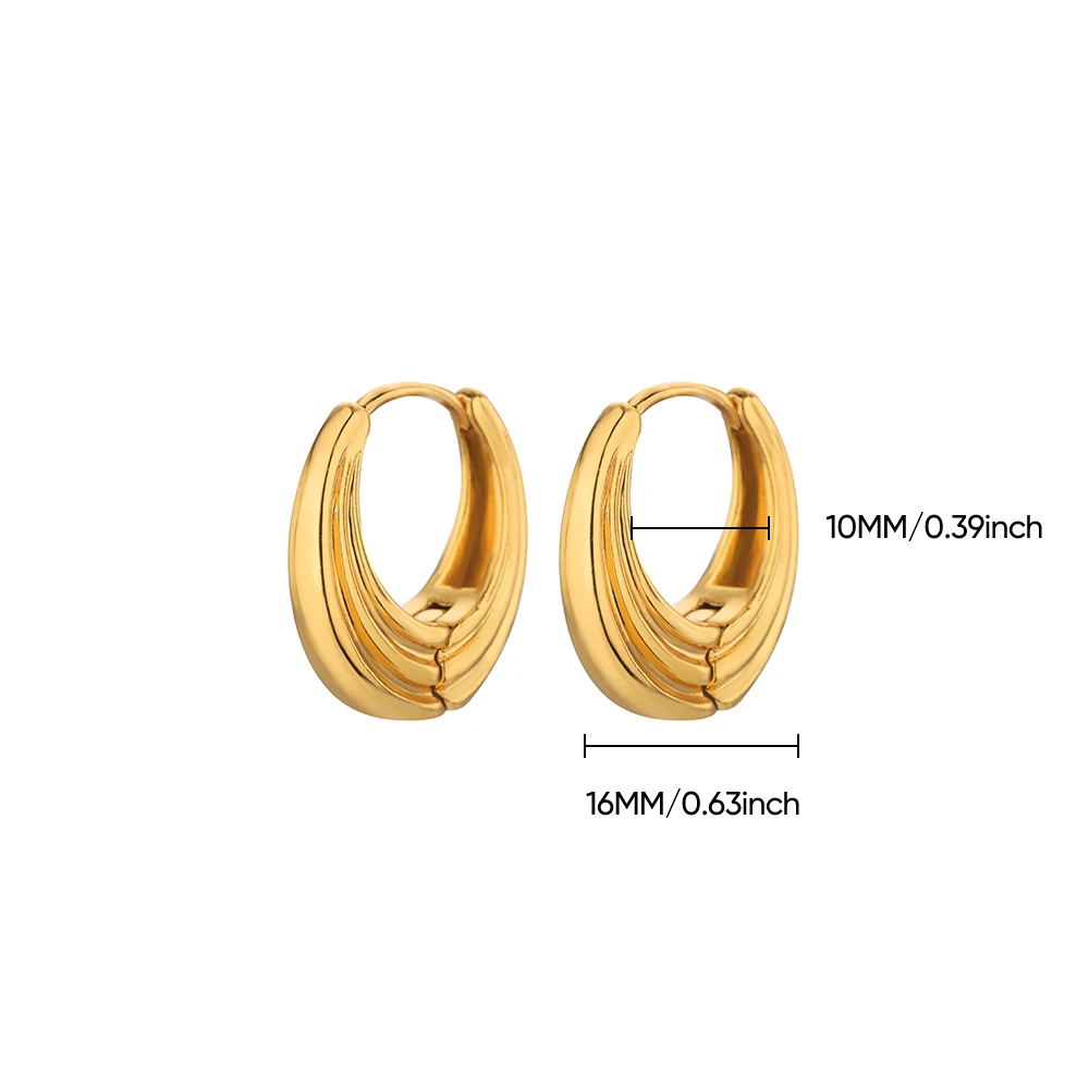 Classic Hoop Earrings for Women Girls Gold Color Chunky Stainless Steel Earrings 2026 Trend New in Minimalist Ear Jewelry aretes – Image 14
