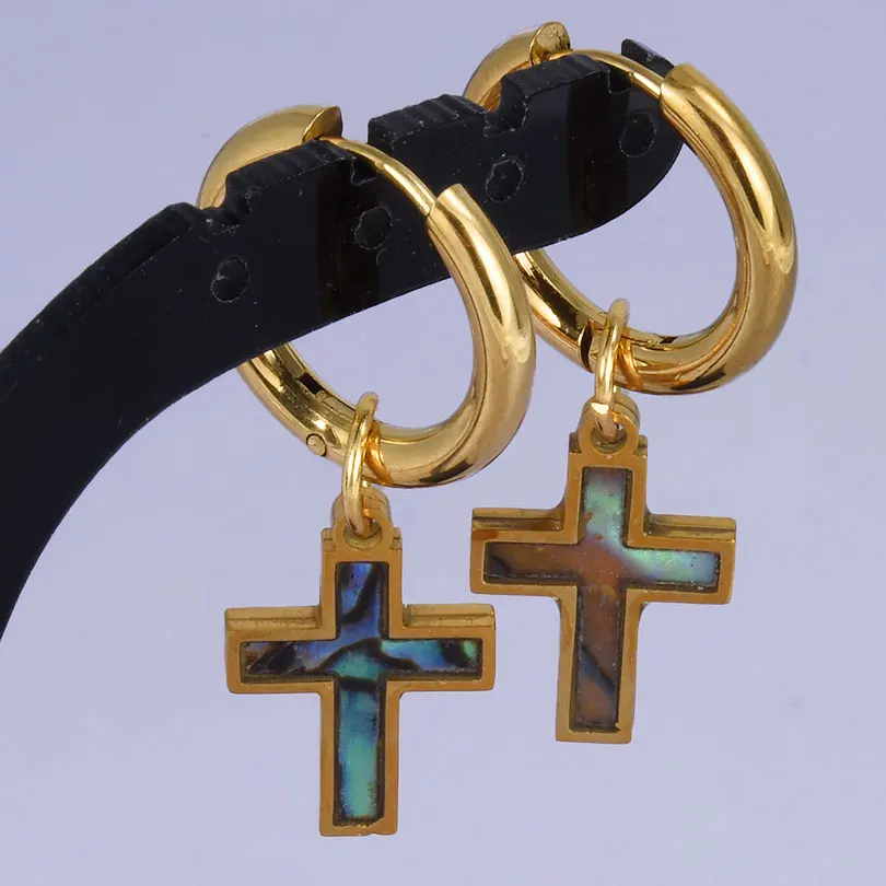 Punk Cross Sword Pendant Earring Stainless Steel Hoops Earrings For Women Men Accessories Non-Tarnish Vintage Jewelry Arete Gift – Image 9