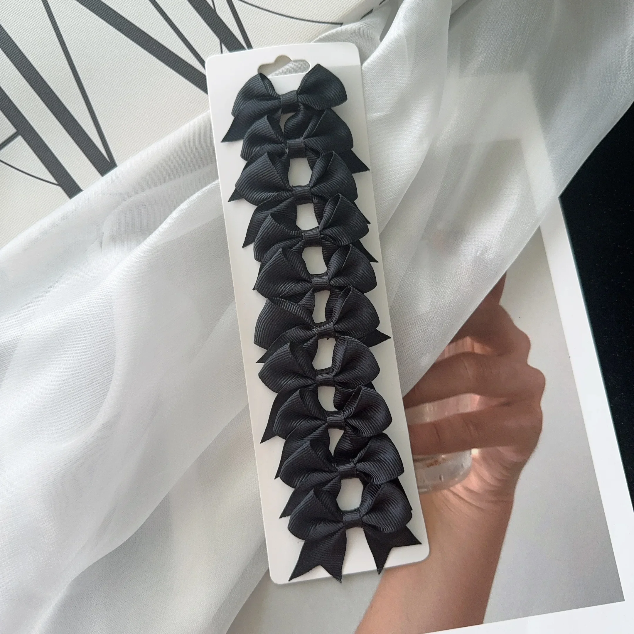 6/10Pcs/Set New Handmade Solid Ribbon Bowknot Hair Clips For Cute Baby Girls Bows Hairpin Kids Hair Accessories – Image 28