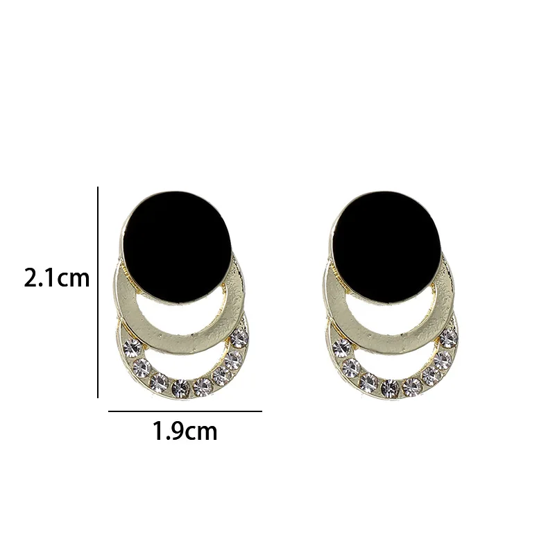 New Fashion Round Earrings for Women Geometric Acrylic Crystal Stud Earrings Wedding Party Elegant Circle Charms Jewelry – Image 7