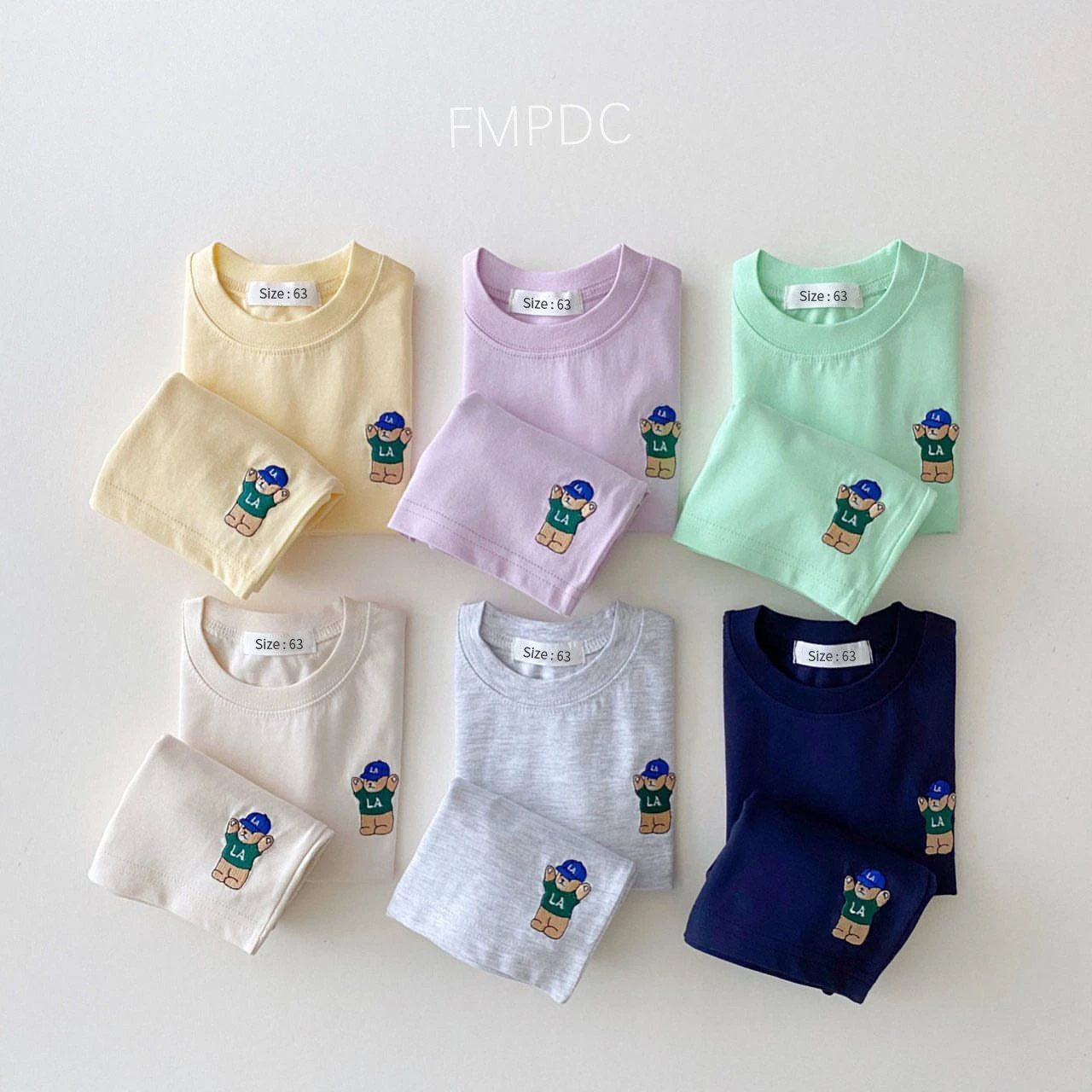 2023 Summer Korea Baby Boys Suit Embroidered Bear Badge Tees T shirts+Loose Shorts Girls 2Pcs Casul Infant Sets Toddler Clothes – Image 15