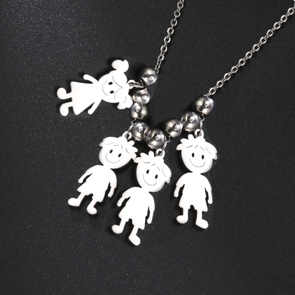 Personalized Boy Girl Necklace Custom Chain Name Mother Father Day Kid Family Gift For Women Men Stainless Steel Pendant Jewelry – Image 11