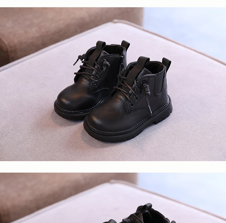 Kids Leather Chelsea Boots Waterproof Children Sneakers Beige Toddler Snow Boots Girl Winter Shoe Boy – Image 37