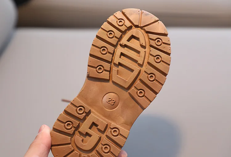 Winter Kids Combat Boots Furry Lined Children Ankle Boots Fashion Boys Girls Short Boots Student Non-slip Shoes Footwear – Image 28