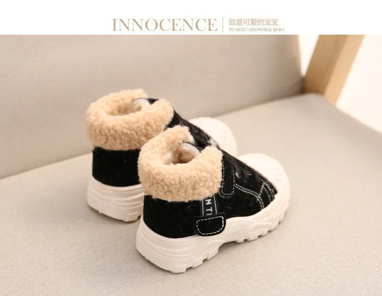 2021 Children Warm Boots Winter New Boys Plus Thicken Velvet Cotton Shoes Girls Waterproof Short Boots Baby Cotton Boots – Image 14