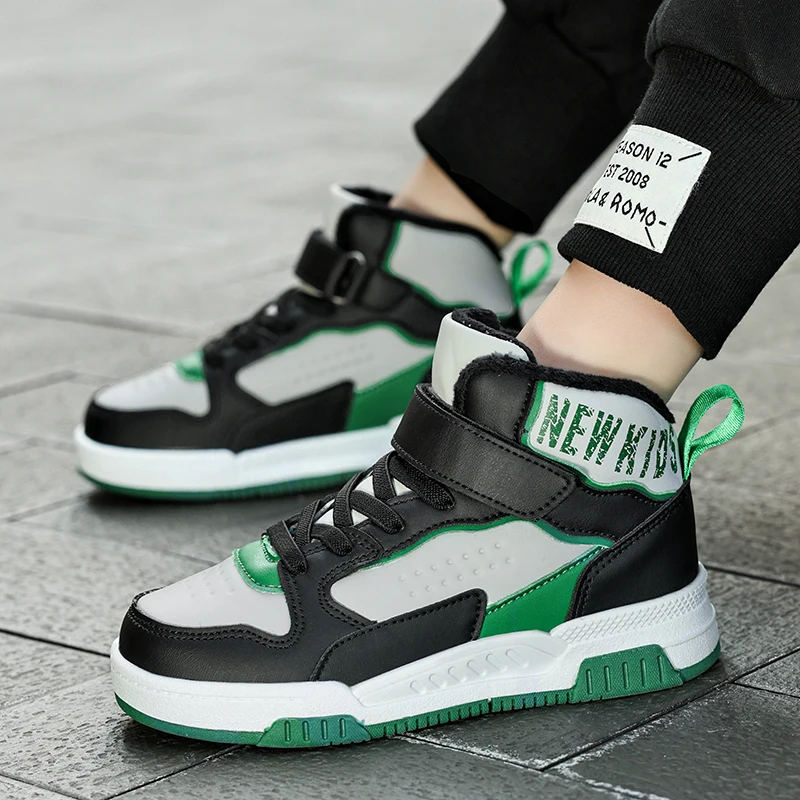 Childrens Walking Shoes Trendy Winter New High Top Cotton Comfortable Teenagers Anti Slip Wear-resistant Flat Casual Sneakers – Image 15