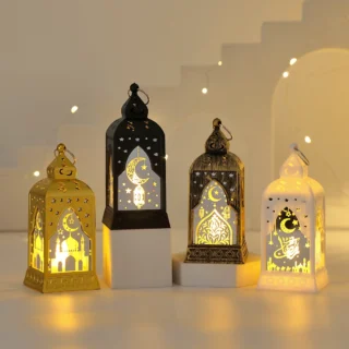 Ramadan Decoration LED Lantern Light Eid Mubarak Star Moon Castle Lights Eid Al-Fitr Gift Islamic Muslim Festival Party Supplies