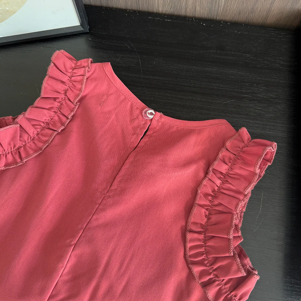 Bera Leader Korean Version Sleeveless Pleated Dress Solid Color Round Neck Children's Clothes Summer Kids Dresses for Girls Wear – Image 14