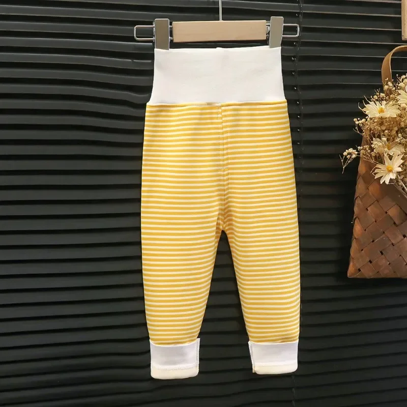 Infant Pants Thicken Keep Warm in Winter Newborn Baby Bebe Boy Girl Striped Leggings Kids Trousers – Image 3