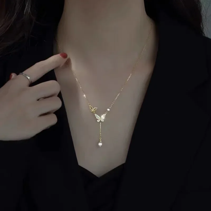 Stereoscopic Stainless Steel Will Not Fade Small Peach Heart Golden Necklace for Women Love Heart Pendant Collarbone Chain Gift – Image 18