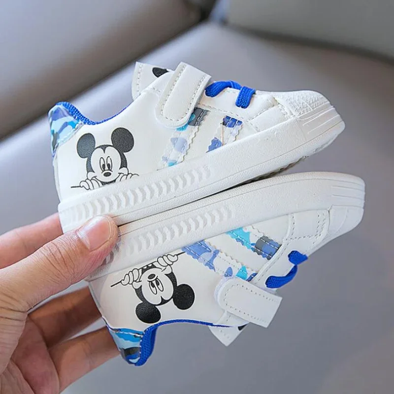 Disney White Casual Shoes For Baby Boy Girl Brand Children Sneaker Mickey Mouse Kids Sports Shoes Toddler Walking Shoes – Image 6