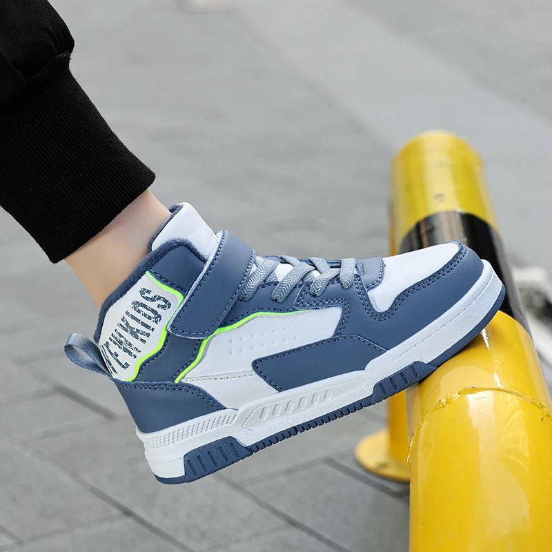 Childrens Walking Shoes Trendy Winter New High Top Cotton Comfortable Teenagers Anti Slip Wear-resistant Flat Casual Sneakers – Image 19