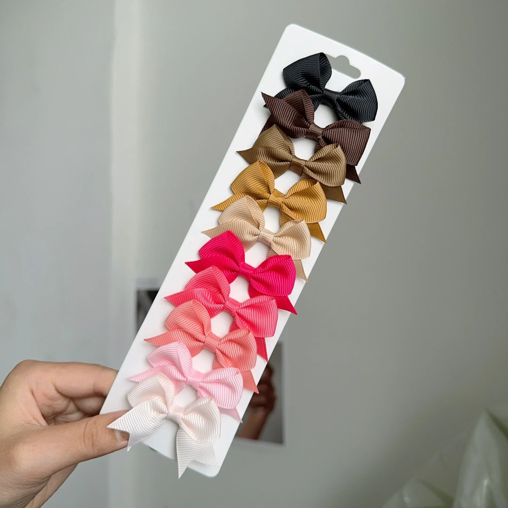 6/10Pcs/Set New Handmade Solid Ribbon Bowknot Hair Clips For Cute Baby Girls Bows Hairpin Kids Hair Accessories – Image 13