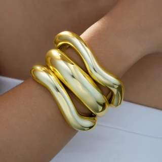 3pcs Vintage Exaggerated Luxury Gold Color Resin Open Bangle Sets for Women Daily Wear Party Wedding Jewelry Accessories Gifts