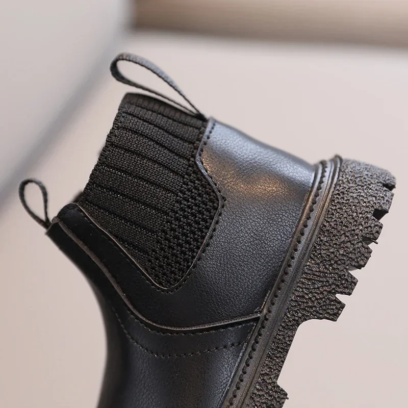 Kids Short Boots Fashion Boys Shoes Autumn Winter Leather Children Boots Non-Slip Toddler Girls Boot Toddler Snow Shoes – Image 15