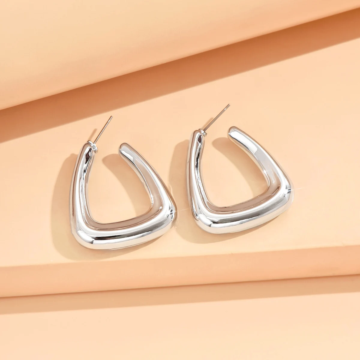 серьги Geometric Irregular Metallic Color Earrings for Women 2024 Minimalist Style Personality Earrings Trendy Jewelry Gift – Image 25