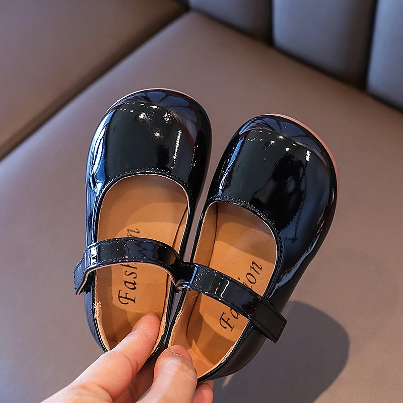 Girls Princess Shoes Children's leather shoes for Big girls Children casual flats Flower shoes for wedding birthday show – Image 2