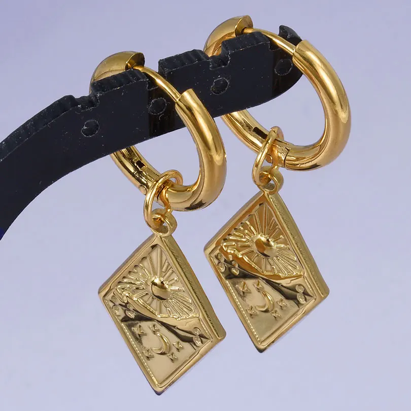 Punk Cross Sword Pendant Earring Stainless Steel Hoops Earrings For Women Men Accessories Non-Tarnish Vintage Jewelry Arete Gift – Image 20