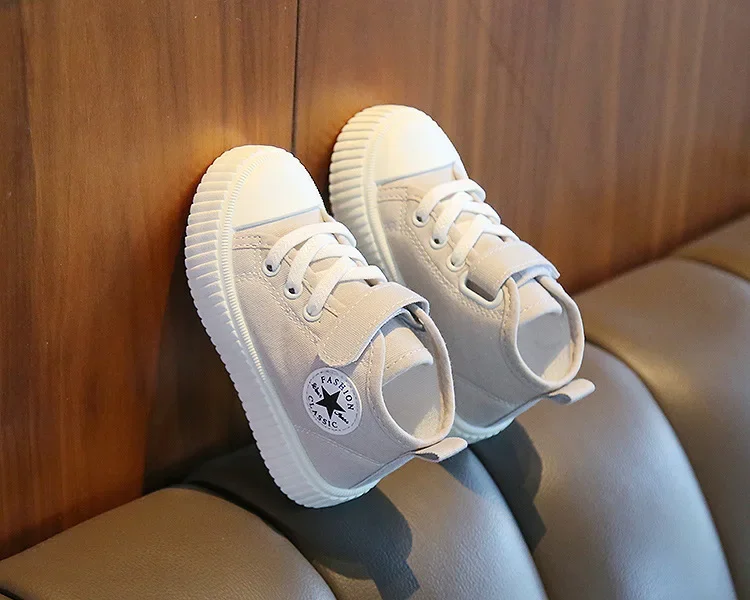 Kid Canvas Shoes Girls Fashion Simple and Versatile Casual Shoes Boy Solid Color Round Toe Non-slip Soft Platform Children Shoes – Image 24