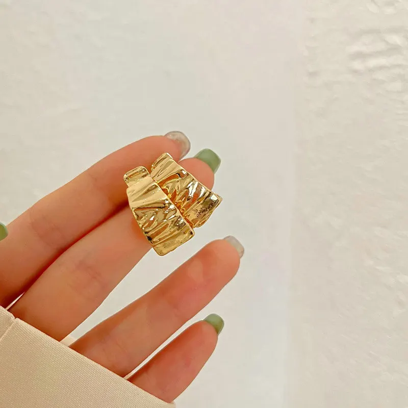 Irregular C Shaped Earrings for Women Stainless Steel Geometric Earring 2024 Trending Wedding Party Aesthetic Jewelry aretes – Image 5