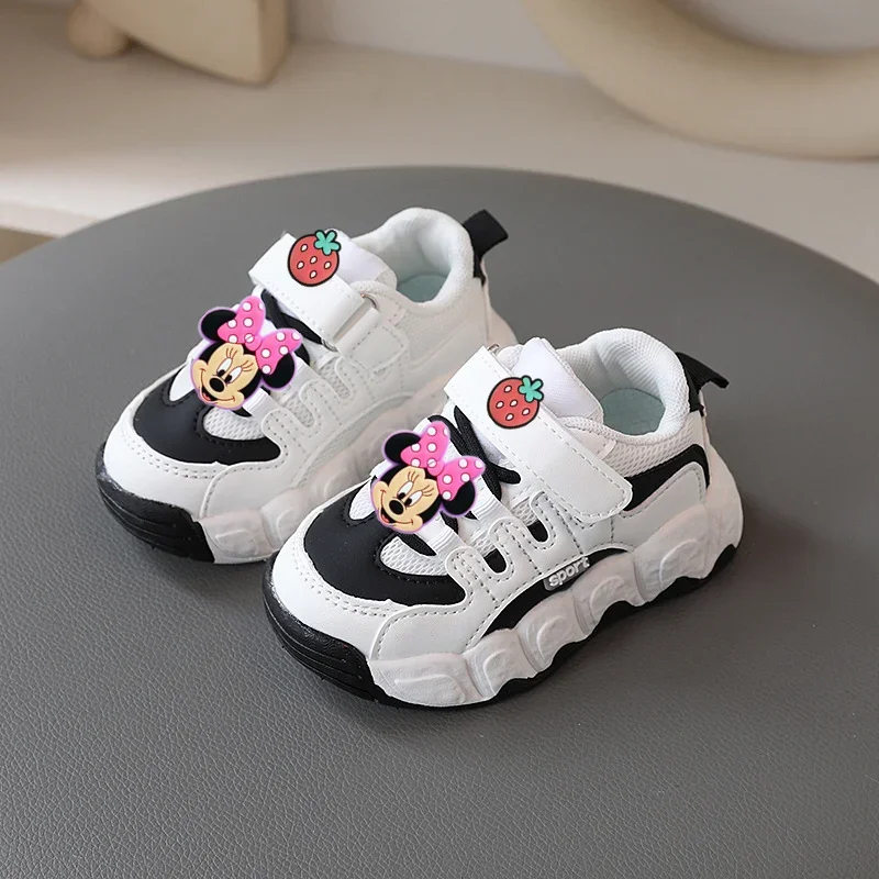 Girl sports shoes Mickey mouse spring fall new sports shoes kid dad running shoes soft soles boy casual shoes baby first walkers – Image 3
