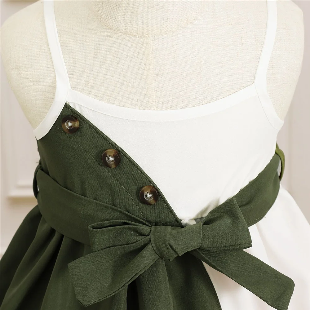 1-3Years Baby Girl Summer Daily Dress Strap Color Matching Dress Korean Style Birthday Party Fashion Dresses for Toddler Girl – Image 12