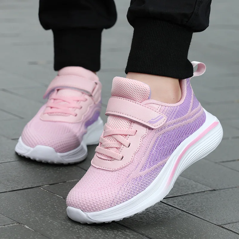 Knit Girls Tenis Sneaker Children Shoes 4-12 Years Lightweight Soft Platform Kids Casual Shoes Sports Sneaker for Girls – Image 5