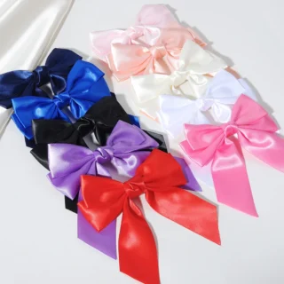 1PCS Silk Bows Children Texture Hair Clip Classic Solid Colours Bowknots Hairpin Baby Boutique Hair Accessories Kids Party Gifts