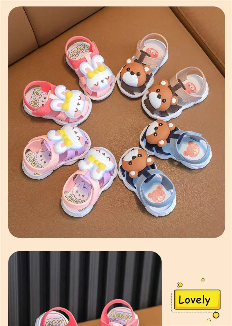 High Quality Comfortable Breathable Baby Children Outdoor Sandals Simple Versatile Cute Cartoon Boys Girls Infants Walking Shoes – Image 17