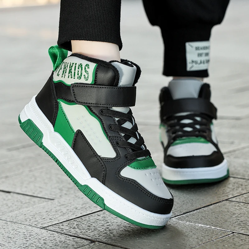 Childrens Walking Shoes Trendy Winter New High Top Cotton Comfortable Teenagers Anti Slip Wear-resistant Flat Casual Sneakers – Image 21