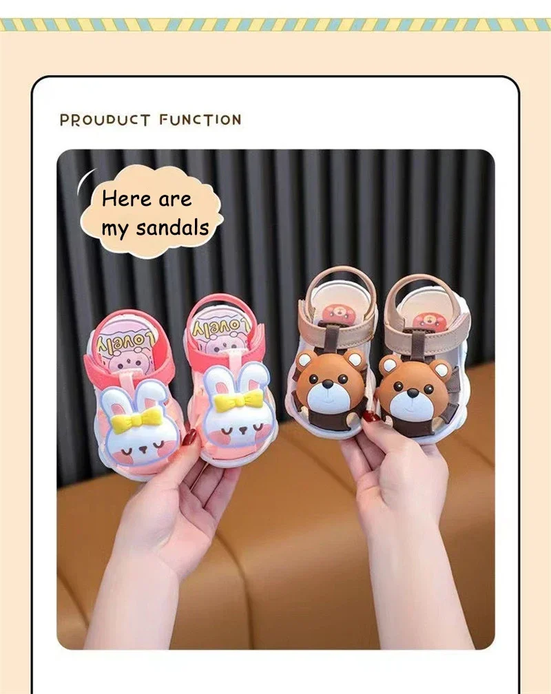 High Quality Comfortable Breathable Baby Children Outdoor Sandals Simple Versatile Cute Cartoon Boys Girls Infants Walking Shoes – Image 8