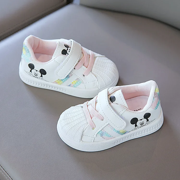 Disney White Casual Shoes For Baby Boy Girl Brand Children Sneaker Mickey Mouse Kids Sports Shoes Toddler Walking Shoes – Image 30