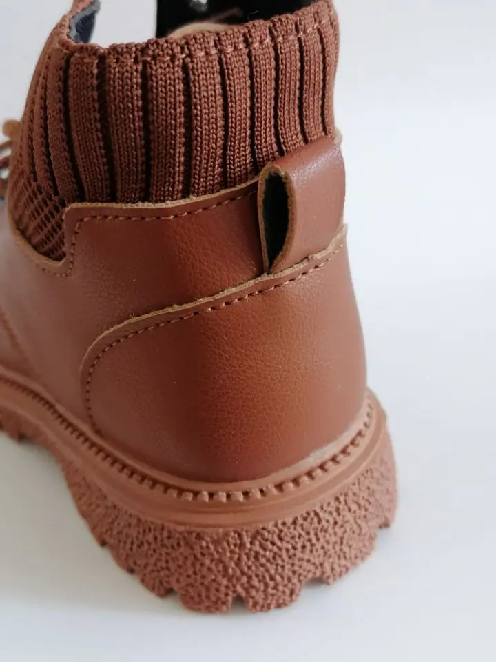 Kids Leather Chelsea Boots Waterproof Children Sneakers Beige Toddler Snow Boots Girl Winter Shoe Boy – Image 24