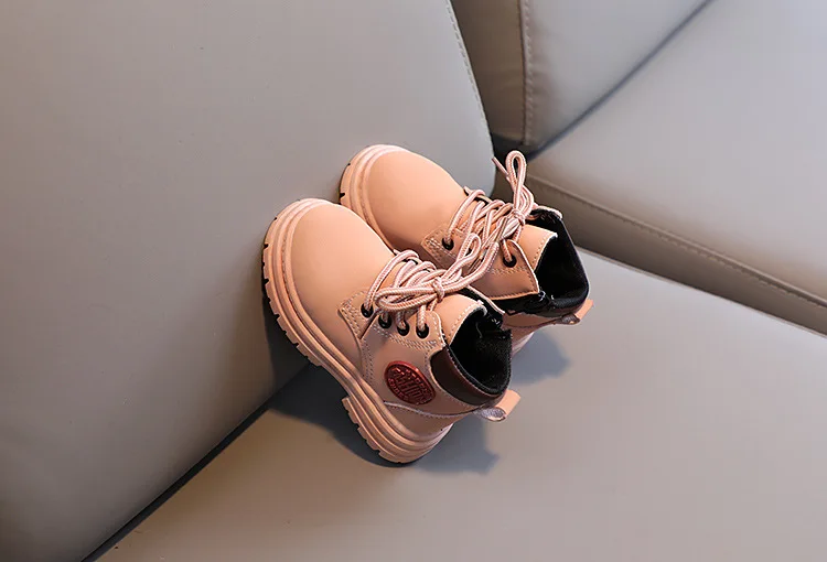 Winter Kids Combat Boots Furry Lined Children Ankle Boots Fashion Boys Girls Short Boots Student Non-slip Shoes Footwear – Image 15