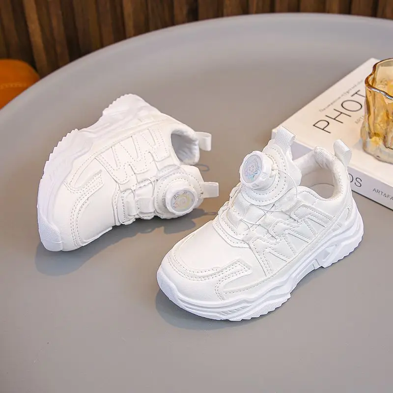 Kids White Sneakers Boys Girls Lightweight Sports Shoes Breathable Casual Running Shoes for School Spring Autumn Footwear – Image 3