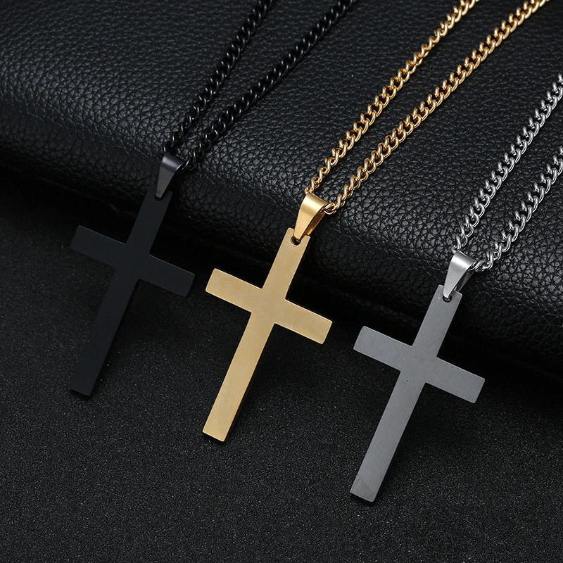 Fashion Stainless Steel Cross Pendant Necklace For Women Men Link Chain Charm Necklace Cool Boys Girls Punk Hip Hop Jewelry Gift – Image 6