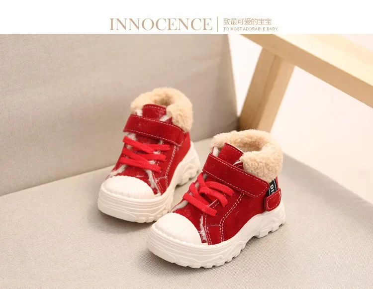 2021 Children Warm Boots Winter New Boys Plus Thicken Velvet Cotton Shoes Girls Waterproof Short Boots Baby Cotton Boots – Image 15