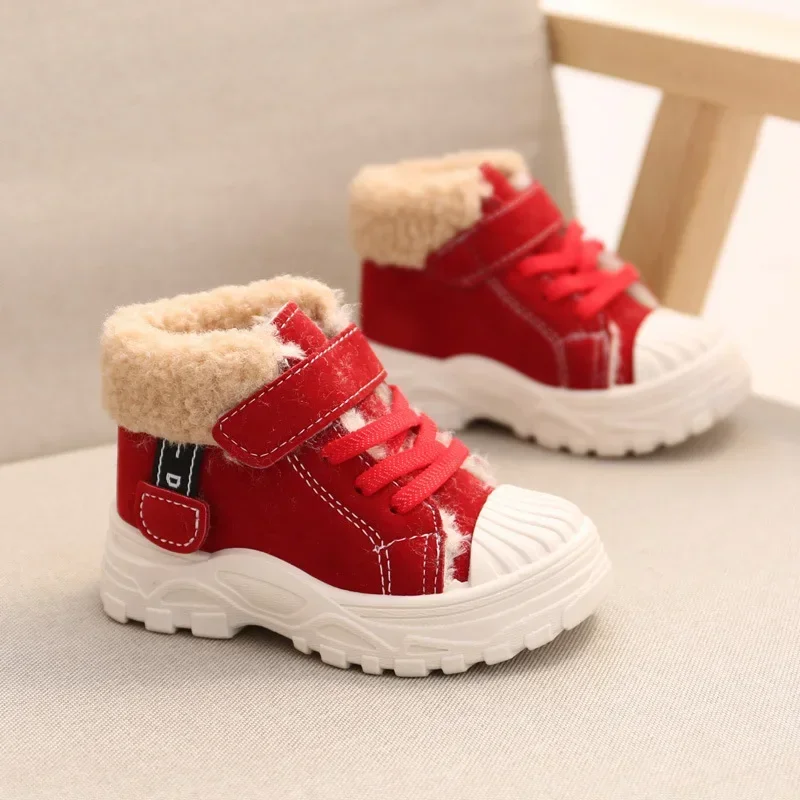 2021 Children Warm Boots Winter New Boys Plus Thicken Velvet Cotton Shoes Girls Waterproof Short Boots Baby Cotton Boots – Image 5