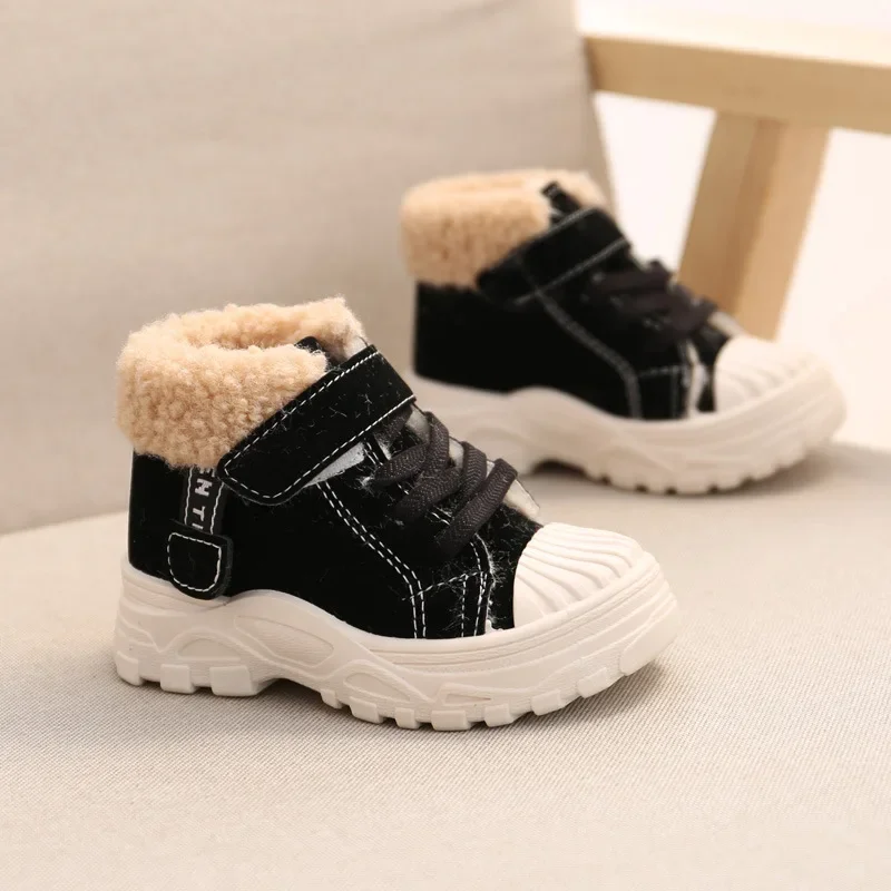 2021 Children Warm Boots Winter New Boys Plus Thicken Velvet Cotton Shoes Girls Waterproof Short Boots Baby Cotton Boots – Image 9