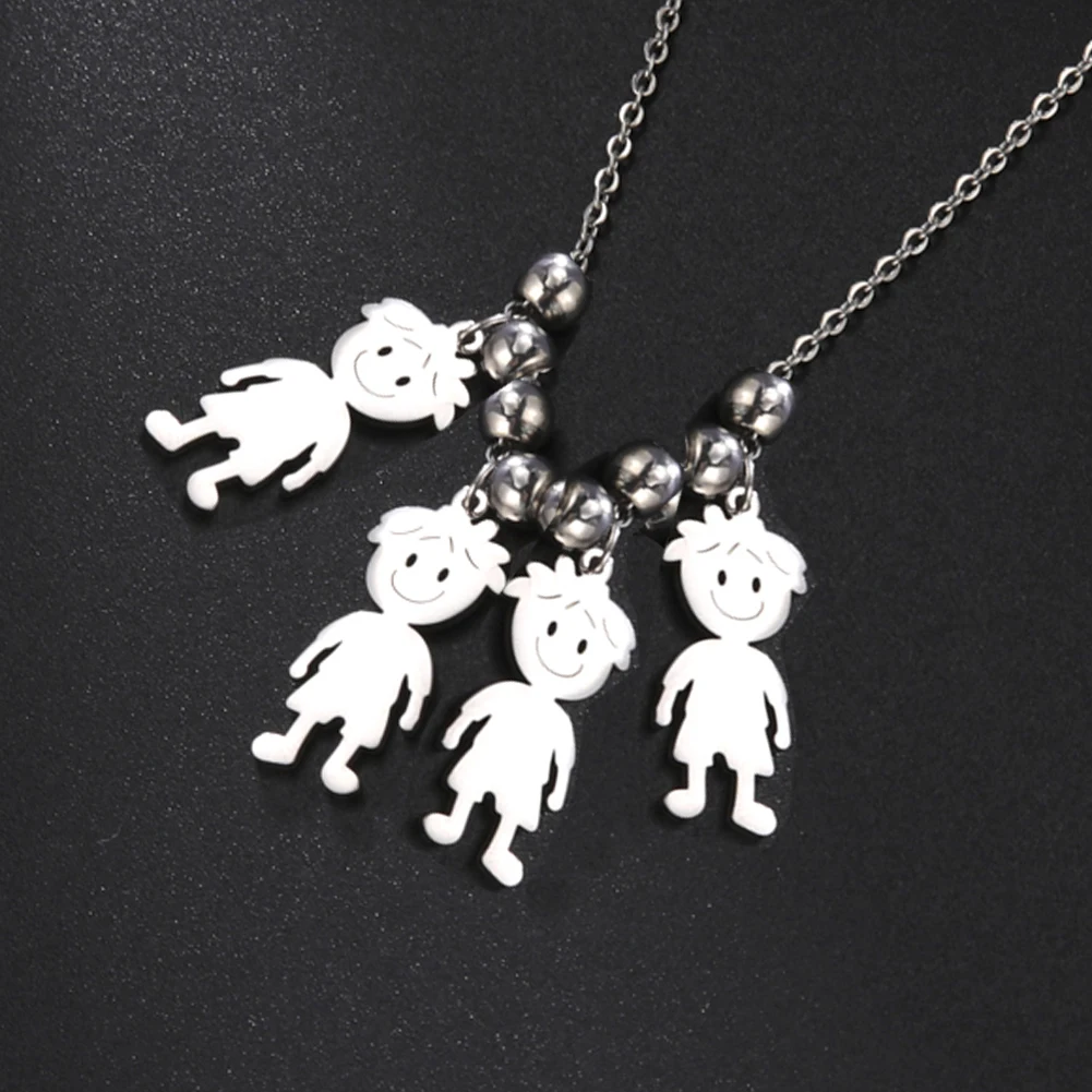 Personalized Boy Girl Necklace Custom Chain Name Mother Father Day Kid Family Gift For Women Men Stainless Steel Pendant Jewelry – Image 8