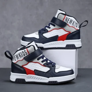 Childrens Walking Shoes Trendy Winter New High Top Cotton Comfortable Teenagers Anti Slip Wear-resistant Flat Casual Sneakers