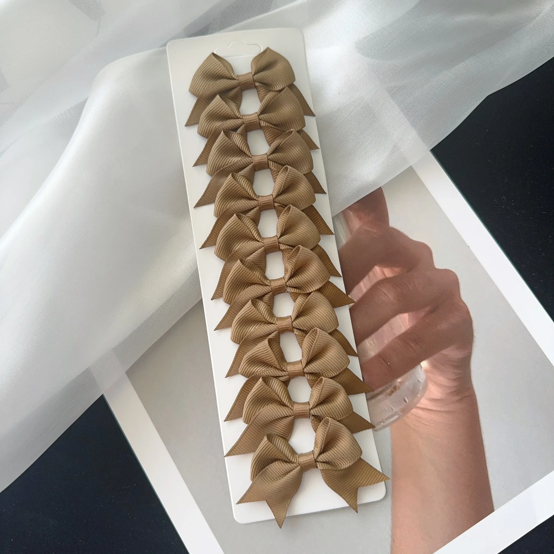 6/10Pcs/Set New Handmade Solid Ribbon Bowknot Hair Clips For Cute Baby Girls Bows Hairpin Kids Hair Accessories – Image 29