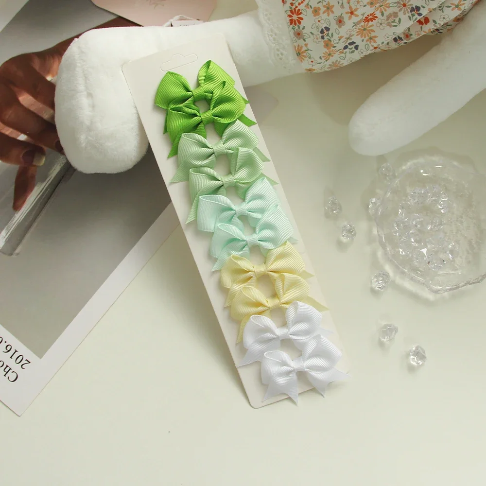 6/10Pcs/Set New Handmade Solid Ribbon Bowknot Hair Clips For Cute Baby Girls Bows Hairpin Kids Hair Accessories – Image 49