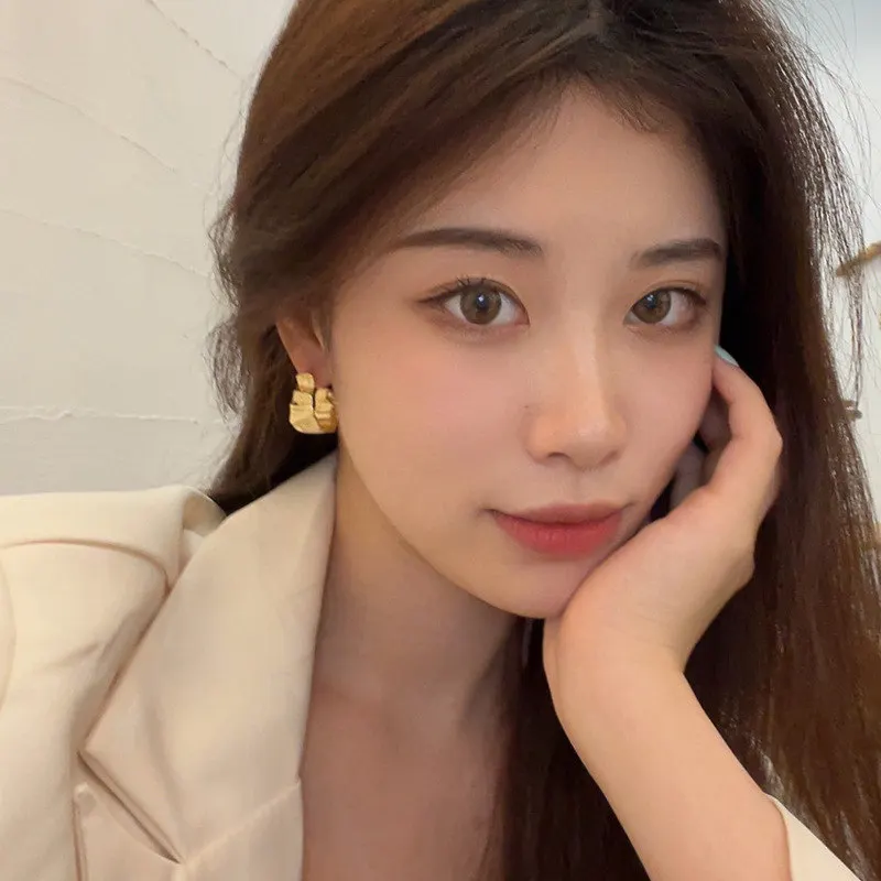 Irregular C Shaped Earrings for Women Stainless Steel Geometric Earring 2024 Trending Wedding Party Aesthetic Jewelry aretes – Image 6