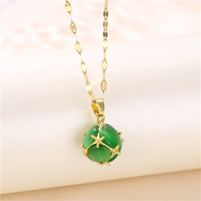 New In Light Luxury Zircon Crystal Stainless Steel Necklaces For Women Korean Fashion Sweet Sexy Female Clavicle Chain Jewelry – Image 27