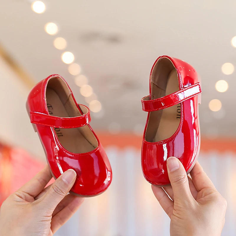 Girls Princess Shoes Children's leather shoes for Big girls Children casual flats Flower shoes for wedding birthday show