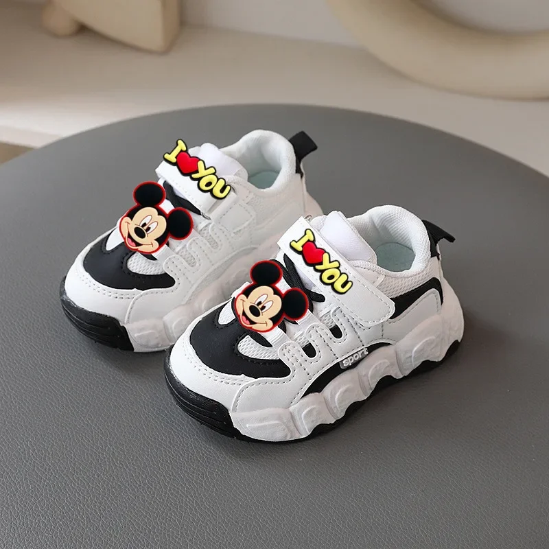 Girl sports shoes Mickey mouse spring fall new sports shoes kid dad running shoes soft soles boy casual shoes baby first walkers – Image 4